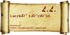Laczkó Lóránt névjegykártya