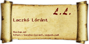 Laczkó Lóránt névjegykártya