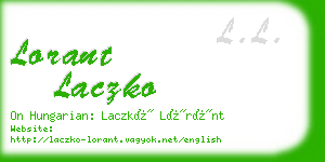 lorant laczko business card